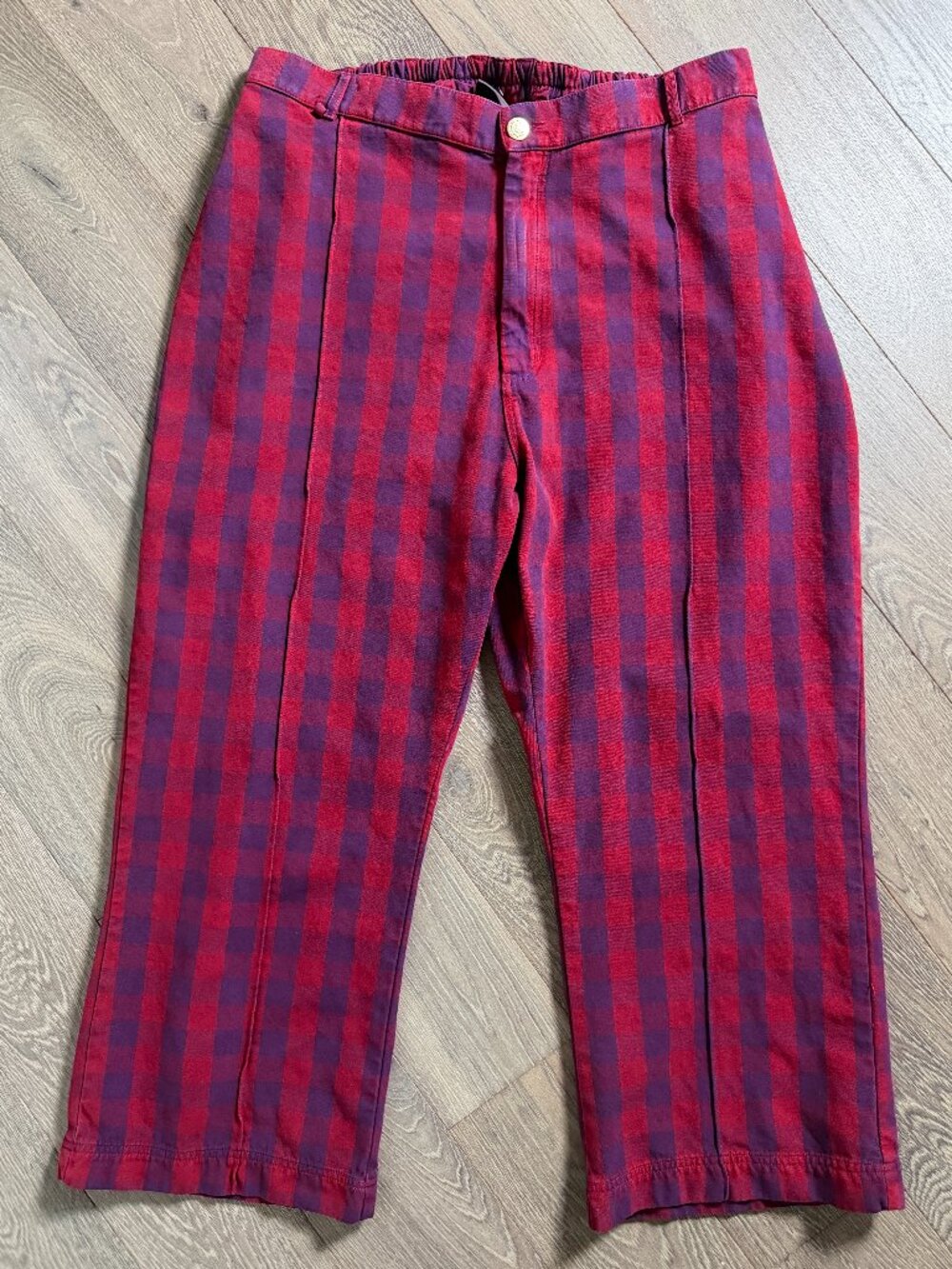 Big Bud Press Western Pants Gingham Rare Cranberry Red Purple 2XL